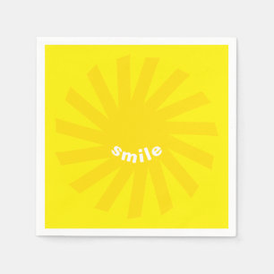 Smile yellow sun bright happy fun modern cheerful napkin