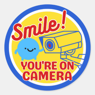 Smile You Are On Camera Classic Round Sticker