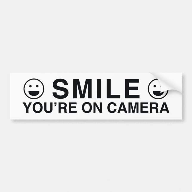 Smile You’re On Camera Bumper Sticker (Front)