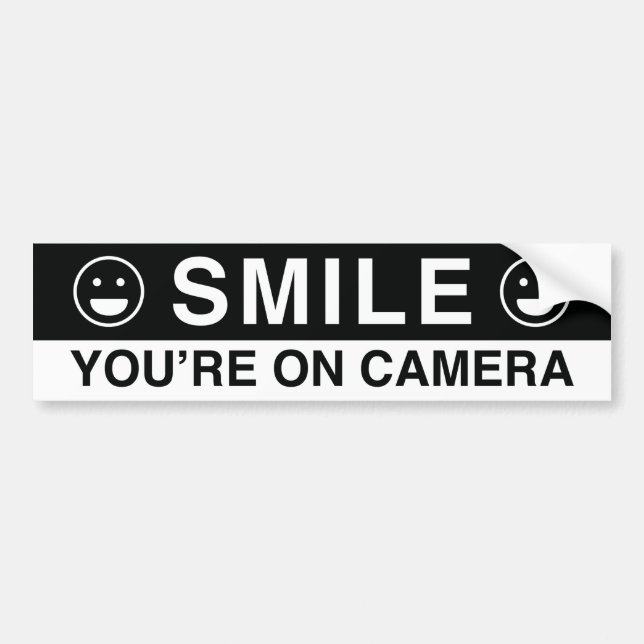 Smile You’re On Camera Bumper Sticker (Front)