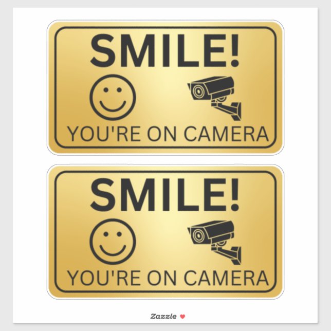  Smile Your On Camera Signs, Video Surveillance (Sheet)
