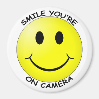 Smile You're on Camera Round Magnet (Large)