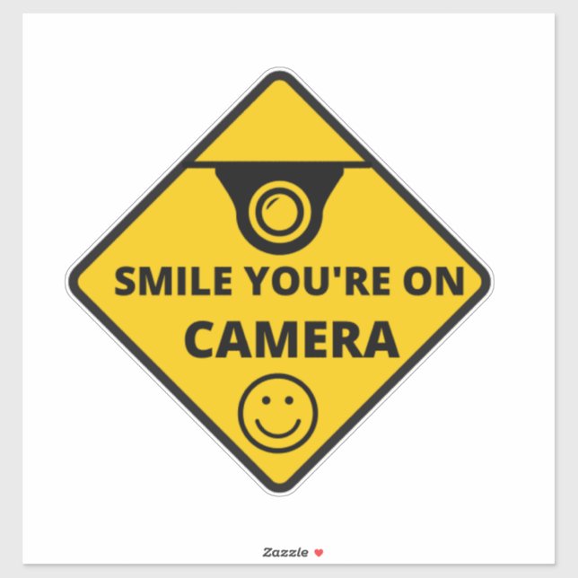 Smile You're On Camera Sign, Video Surveillance  (Sheet)