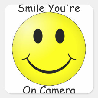 Smile You're on Camera Square Sticker