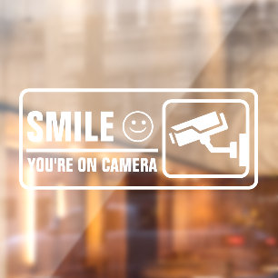 Smile You're On Camera Window Cling