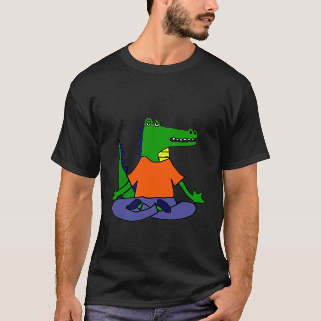 Smilealottees  Alligator Doing Yoga T-Shirt (Front)