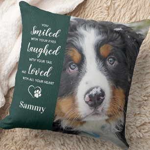 Smiled Laughed Love Memory Quote - Pet Memorial Cushion