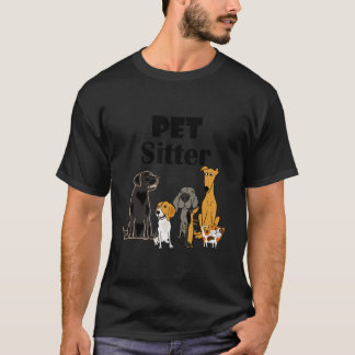 Smilehdtees Funny Pet Sitter Dog And Cat Cartoon H T-Shirt