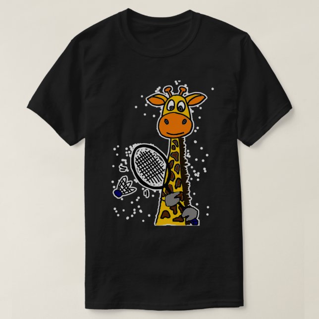 Smilemoresa Funny Giraffe Playing T T-Shirt (Design Front)