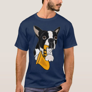 Smilemoretees Funny Boston Terrier Playing Saophon T-Shirt