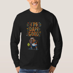 Smilenowtees Funny Beaver Playing Pickleball I'm D T-Shirt