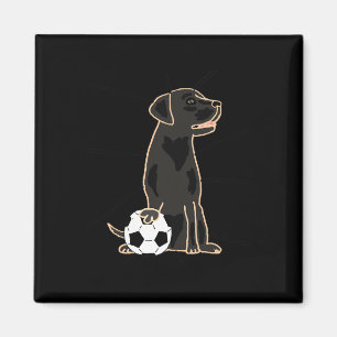Smilenowtees Funny Labrador Retriever Playing Socc Magnet