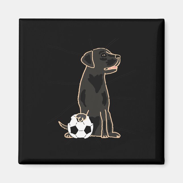 Smilenowtees Funny Labrador Retriever Playing Socc Magnet (Front)