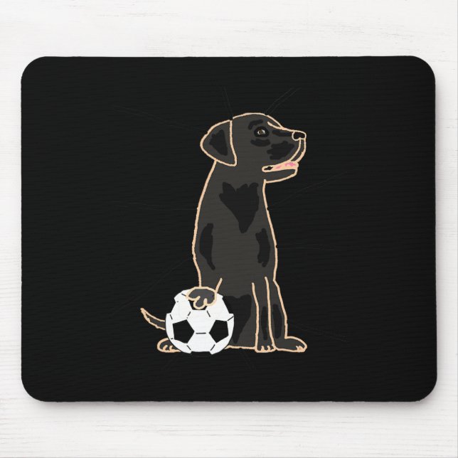 Smilenowtees Funny Labrador Retriever Playing Socc Mouse Mat (Front)