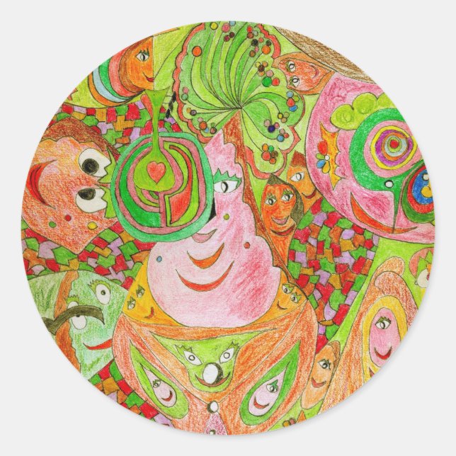 Smiles-8 Classic Round Sticker (Front)