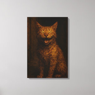 Smiles Are Free: Grinning Alleyway Cat Canvas Print