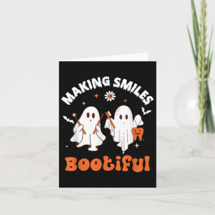 Smiles Bootiful Funny Ghost Dentist Halloween Dent Card