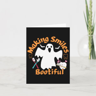 Smiles Bootiful Funny Ghost Dentist Halloween Dent Card