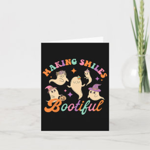 Smiles Bootiful Funny Ghost Dentist Halloween Dent Card
