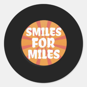 Smiles For Miles Fun Positive Energy Yoga Sunrise Classic Round Sticker