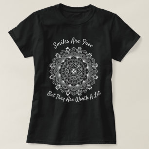 Smiles Inspirational White Mandala Dream Catcher T-Shirt