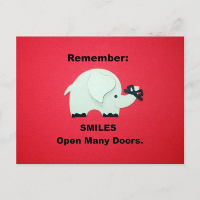 Smiles Open Many Doors! Postcard (Front)
