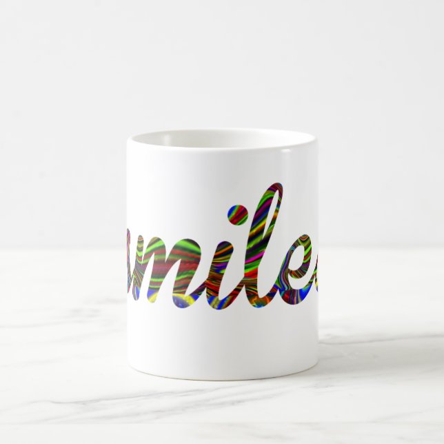 smiles positive vibes design beautiful coffee mug (Center)