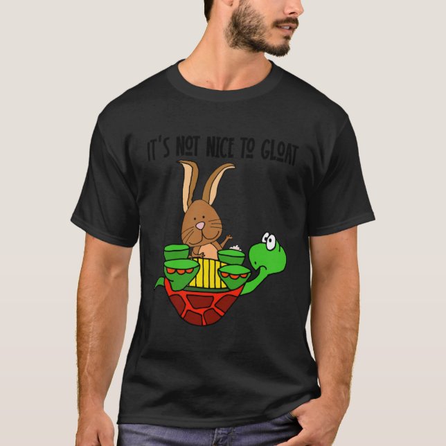 Smiletees  Gloating Bunny and Upside Down Turtle T-Shirt (Front)