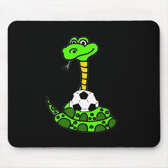 Smileteesfunnya Funny Green Python Snake And Socce Mouse Mat (Front)