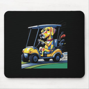 Smileteessports Funny Yellow Lab Dog Driving Golf Mouse Mat