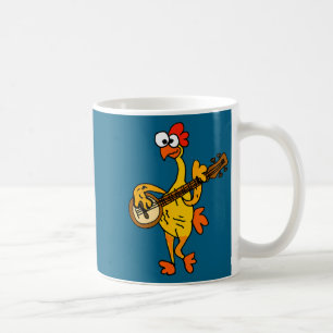 Smileteestank Funny Rubber Chicken Playing Banjo C Coffee Mug