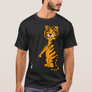 Smiletodaytees Cool Tiger Cat Playing Golf T-Shirt