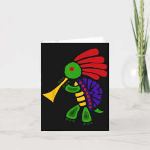 Smiletodaytees Funky Turtle Dancing Kokopelli Card