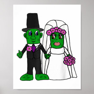 Smiletodaytees Funny Pickle Bride And Groom Weddin Poster