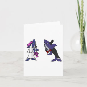 Smiletodaytees Funny Shark Bride And Groom _1  Card