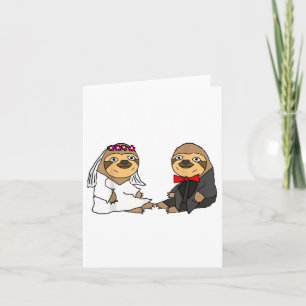 Smiletodaytees Funny Sloth Bride And Groom Wedding Card