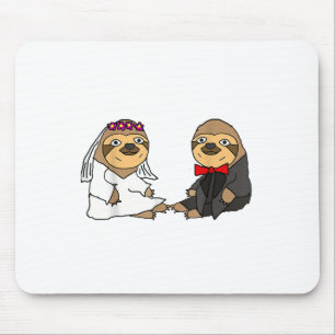 Smiletodaytees Funny Sloth Bride And Groom Wedding Mouse Mat