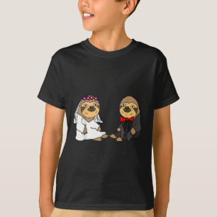 Smiletodaytees Funny Sloth Bride And Groom Wedding T-Shirt