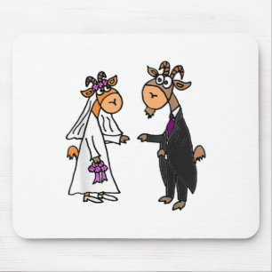 Smiletodaytees Goat Bride And Groom Wedding _1 Mouse Mat