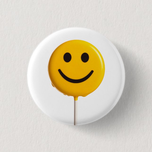 smiley face 3 cm round badge (Front)