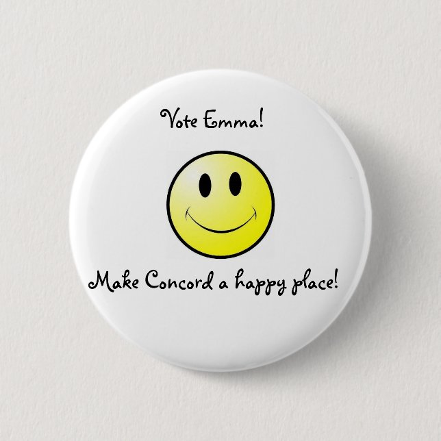 smiley-face 6 cm round badge (Front)