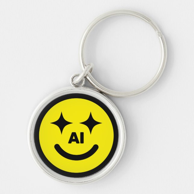 Smiley Face AI™ Keychain (Front)