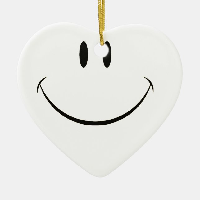 Smiley face ceramic tree decoration (Front)
