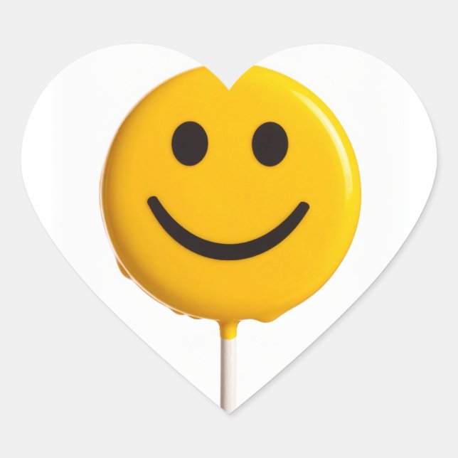 smiley face heart sticker (Front)