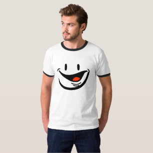 Smiley Face Men's Basic Ringer T-Shirt