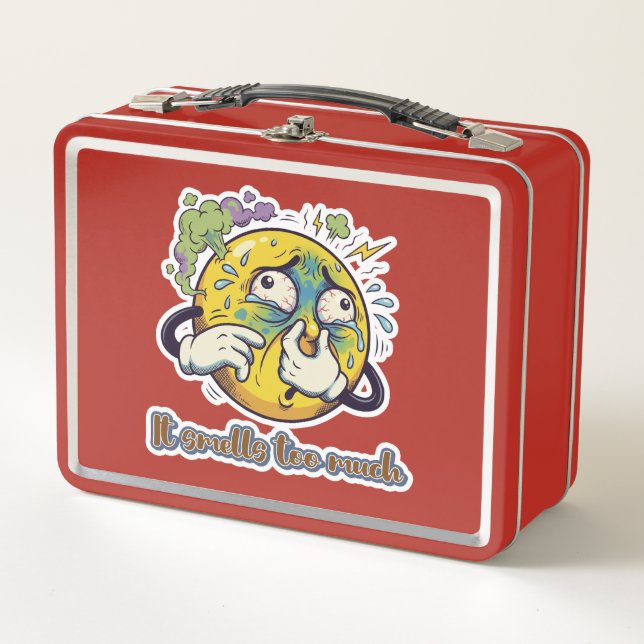 "Smiley Face" stinks so much Metal Lunch Box (Front)