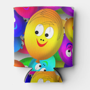 Smiley Faces Balloons Pattern-64171 Can Cooler