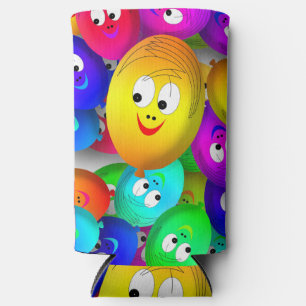 Smiley Faces Balloons Pattern-64171 Seltzer Can Cooler