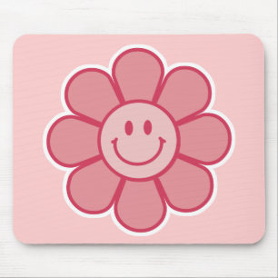 Smiley Flower Mousepad (Pink)