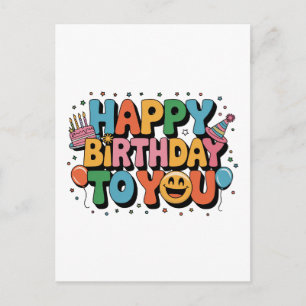 Smiley Happy Birthday Holiday Postcard